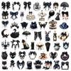 10/30/50pcs Dark Gothic Bowknot Cartoon Stickers Aesthetic Decoration Decals DIY Phone Stationery Guitar Waterproof Sticker Toys
