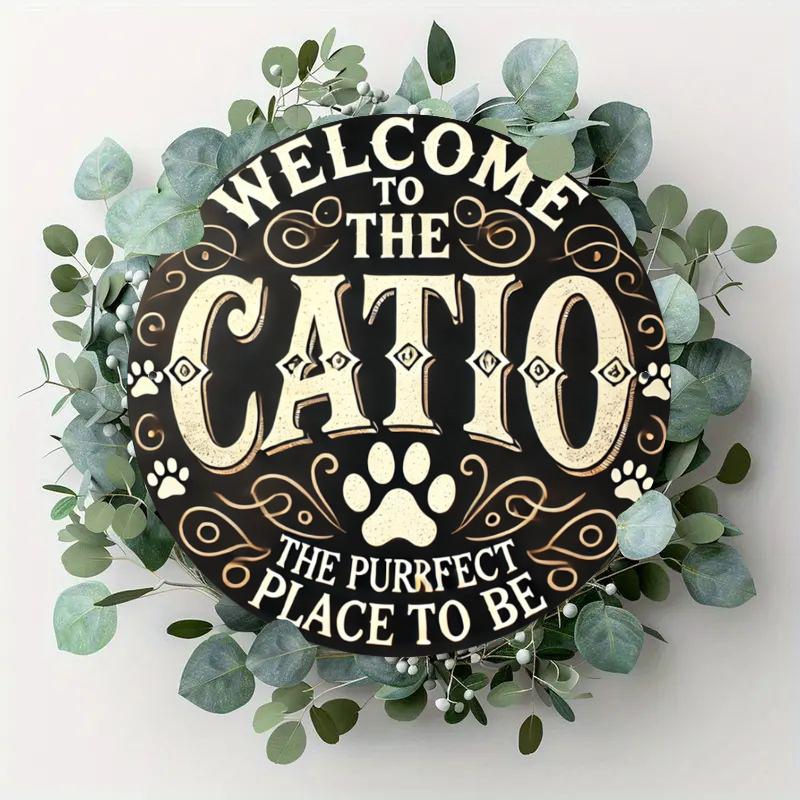 Rustic Iron Round Wall Art for Cat Enclosure & Home Decor