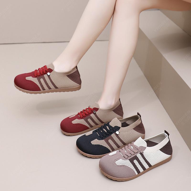 women's shoes summer 2025 casual sneaker Lightweight soft bottom on-slip Net shoes fashion  Nude shoes