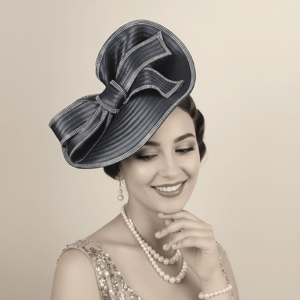 Elegancka Opaska do Włosów z Kokardką i Cyrkoniami Wykwintna Opaska Maskaradna na Scenę