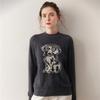 Women's Animal Jacquard Cashmere Sweater - Loose Fit, Slimming, Round Neck Knitwear for Autumn/Winter Fashion
