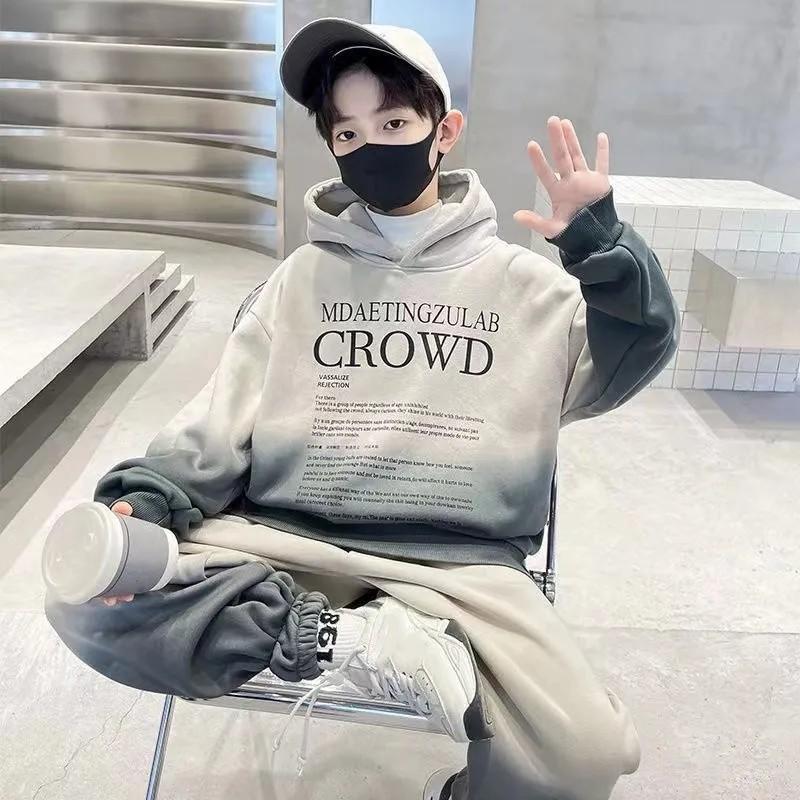 Ensemble de Transition Printemps/Automne pour Garçons Sweat à Capuche Oversize + Pantalon de Survêtement Décontracté Sportif Deux Pièces