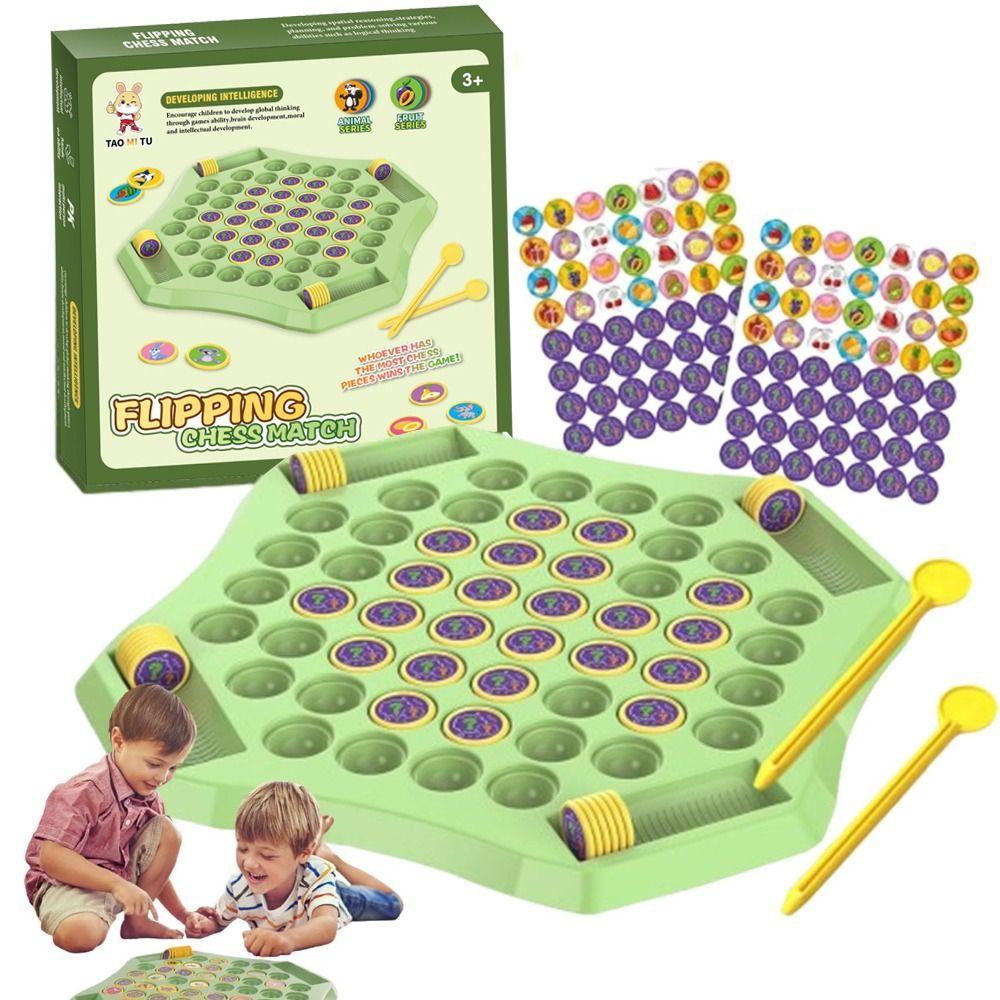 with 60 Patterned Cards Memory Flip Chess Fruit Flip Memory Game Animal Flip Chess