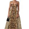 New Summer Models, European and American Women's Clothing, Sexy and Fashionable Leopard Print Suspender Waist A-word Dress