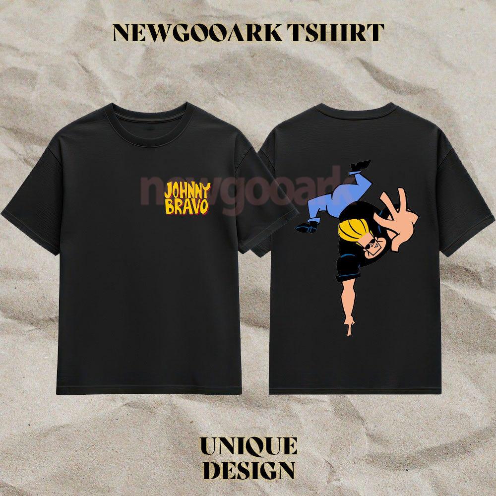 Johnny Bravo Grafik T-Shirts Herren Frau Baumwolle T-Shirts Rundhals Hübsch 90er Cartoons Cartoon T-Shirt Kurzarm Tops Klassisch