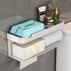 Toilet Paper Shelf Wall Mounted Space Aluminum Paper Towel Holder Waterproof Tissue Roll Holder Shelf for Bathroom