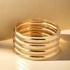 4 Metal Simple Plain Ring Narrow Gloss Bracelet Gold Fashion Bracelet Women'S Stacking Wear Niche Personalized Bracelet Set