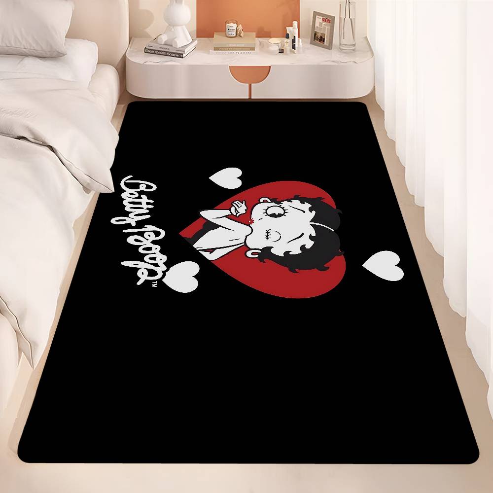 B-Betty Girl B-Boop Fußmatte Waschbar Rutschfest Wohnzimmer Sofas Stühle Bereichsmatte Küche Fußabtreter Teppich