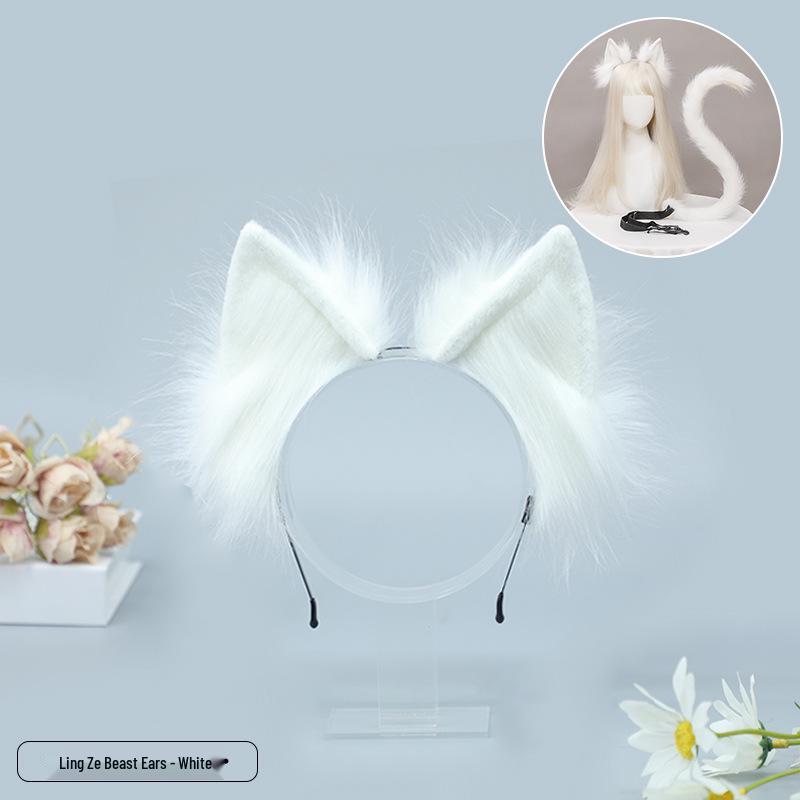 Handcrafted Plush Cat Ear Headband for Cosplay & DIY