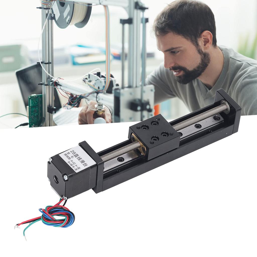 Ongwan Linear Slide Table, Shockproof, 100mm Stroke, Low Friction Coefficient, Linear Motion Stage (T6x4)