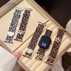 Milanese Loop strap For Apple watch band 46mm 45mm 44mm 40mm 41mm Leopard Print Magnetic bracelet for iWatch Series 11/10/9 8 7 6 SE3/Ultra 2 3 4 49mm