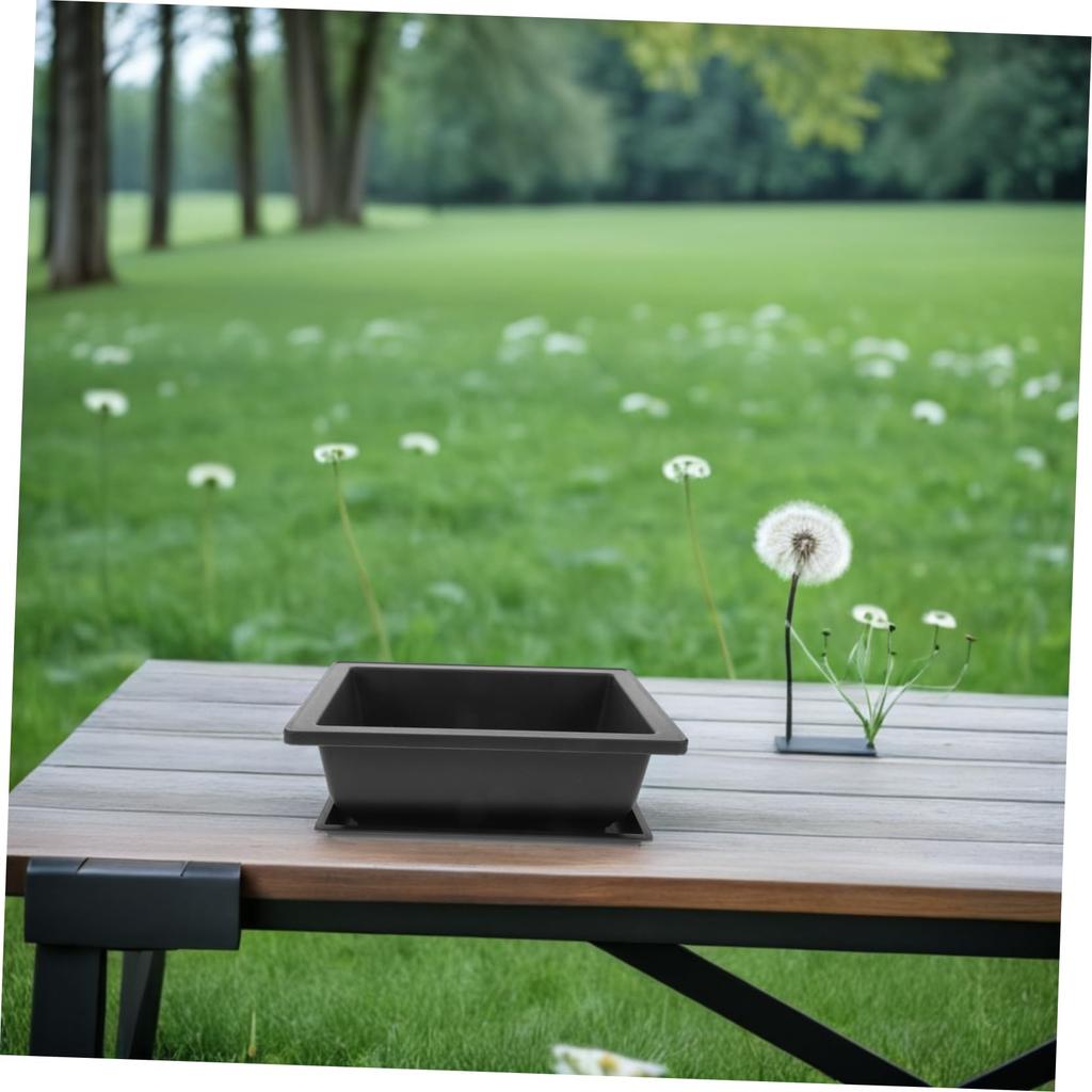 Ibasenice Set of 3 Rectangular Shallow Bonsai Pots with Planting Trays for Breathable and Perfect for Seedlings and Succulents. Moisture-retaining,