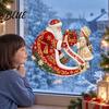 Frosty Old Man Window Art Static Cling Decal PVC Electrostatic Glass Stickers with Festive Winter Season Ornaments Snow Maiden Pattern Sticker