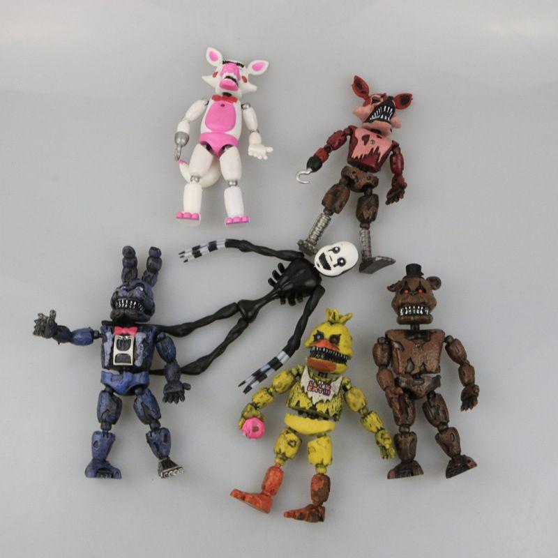 Captivating 19cm Fnaf Five Nights At Freddy's 6pcs Collection Action Figures For Enthusiasts