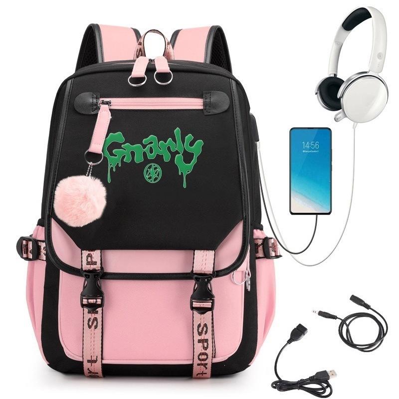 KATSEYE Fashion Laptop Backpack with USB Charging Port Student School Daypack 60123-12