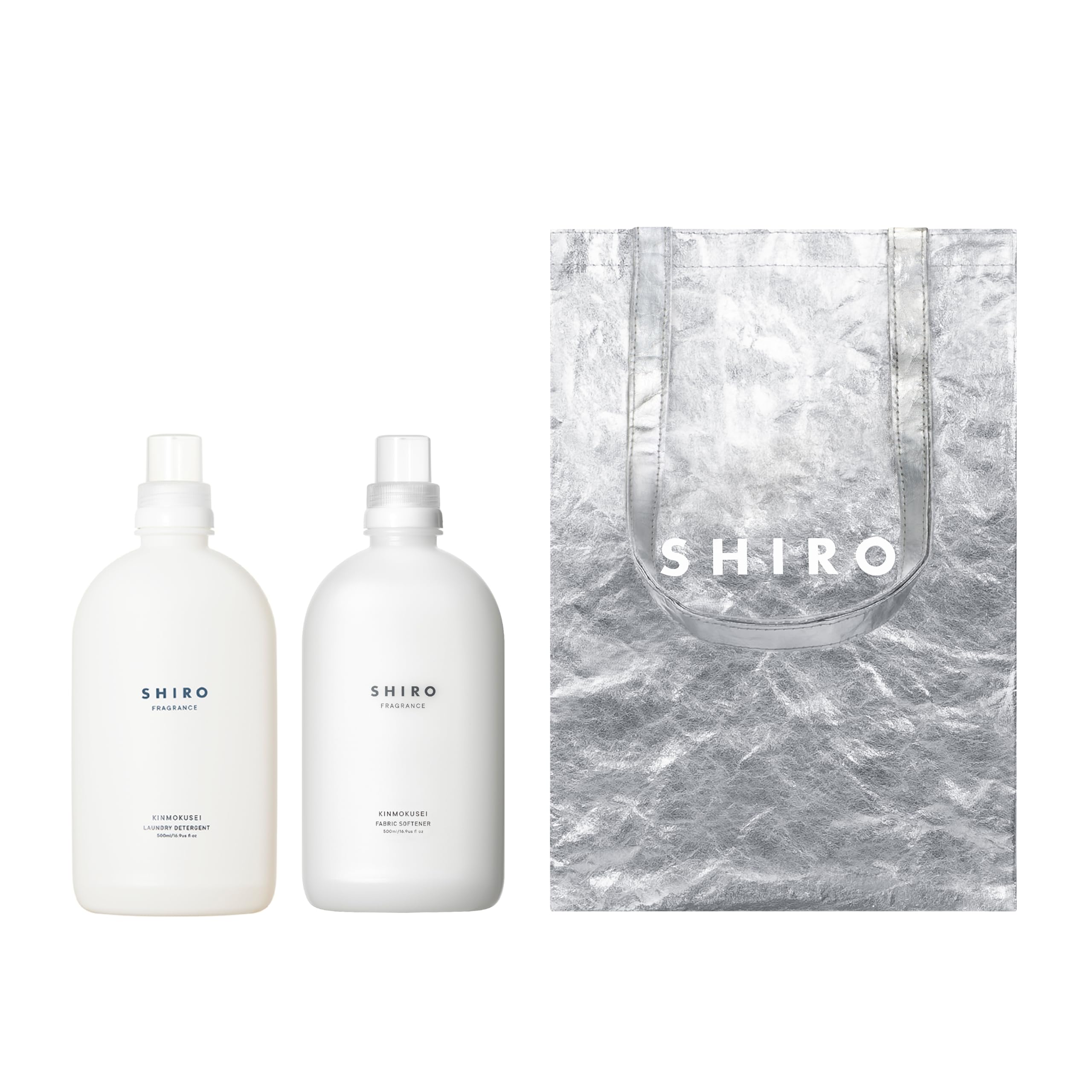 

Официальный набор для стирки SHIRO Kinmokusei Жидкое средство для стирки 500 мл Кондиционер для белья 500 мл с подарочным бумажным пакетом [Подарок SHIRO] +