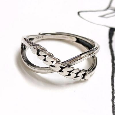 Cross Design Knot Ring Open Ring