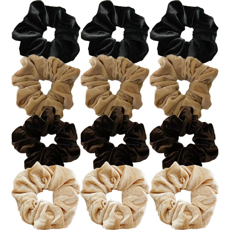 Koreanischer Samt Scrunchie Gummi Elastische Haarbänder Damen Einfarbig Stirnband Pferdeschwanzhalter Bänder Seil Mädchen Haaraccessoires