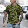 Rundhals 3D Kamouflage Skogstryckt Casual Kortärmad Herr T-shirts - Mjuk Medium Stretch Polyestertyg Sommar Avslappnad Passform Kläder