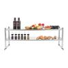Stainless Steel Shelving, 2 Tier Adjustable Shelf Storage, Heavy Duty Shelving 60.2*15.7*3.5in For Storing And Displaying Goods