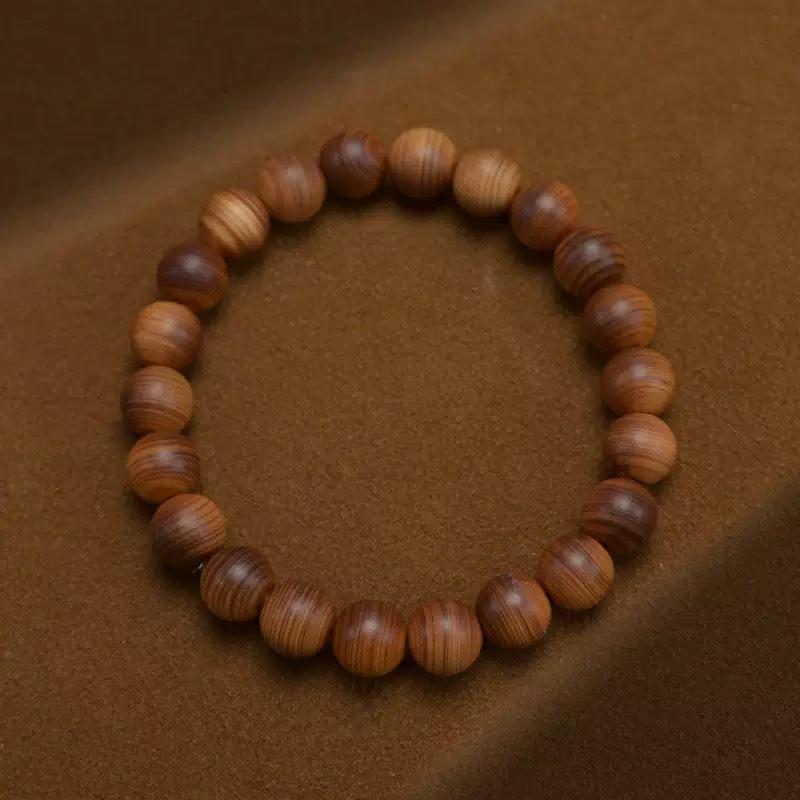 

Тайханский старый скальный кипарис 2.0 Четки: 108 бусин из красного масла с горизонтальным рисунком, буддийские