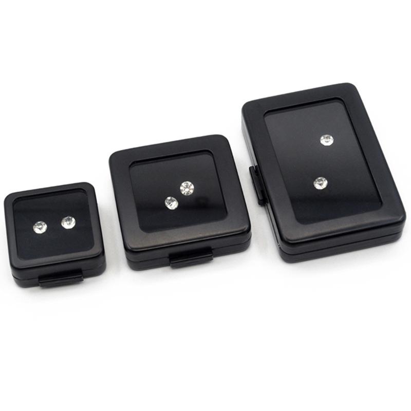 Square Loose Diamond Display Package Box Metal Memory Sponge Gem Stone Beads Pendant Organizer Holder Showcase