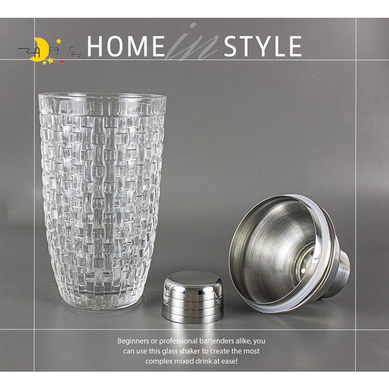 AF95-13Oz Glass Cocktail Shaker Set - Glass Shaker For Cocktails, Drink Shakers Cocktail And Cocktail Shakers