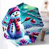 1pc Sturdy 8-Bone Auto Umbrella, Lovely Christmas Snowman Umbrella, Digital Printed, Foldable Umbrella for On-the-Go Outdoor Use
