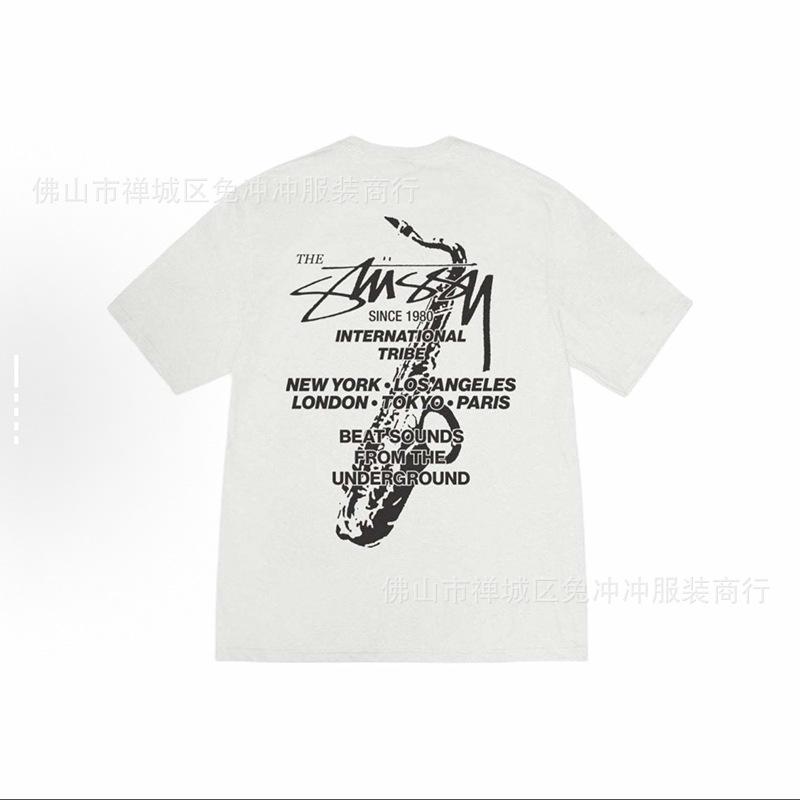 2025 new STU three standards complete spring and summer new tide brand classic cruise printed letters men and women with the same short sleeves