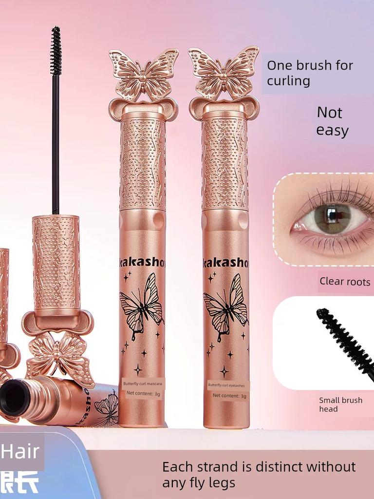 Butterfly-Inspired Ultra-Fine Mascara for Long, Natural, Thick, and Curled Lashes, Long-Lasting, Waterproof, Sweat-Proof, and Smudge-Proof