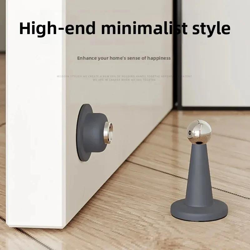 No-Drill Silicone Door Stopper with Strong Suction – Anti-Collision Floor Guard for Bedroom Wall Protection