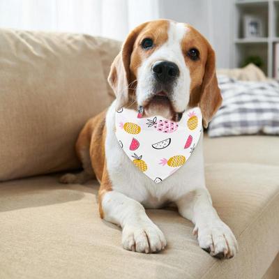 Dreieckiges Haustierhalstuch Dreieckstücher Lätzchen mit niedlichem Fruchtmuster Cartoon Hund Dreieckslätzchen Fruchtdruck Haustierhalstuch für Haustierhund