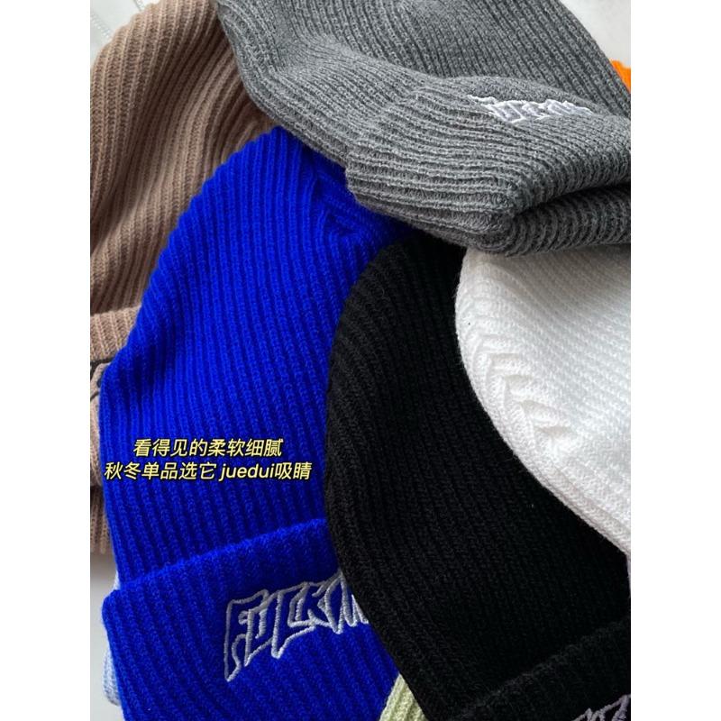 Korean Ins Super Hot Knitted Hat Men Autumn and Winter Retro Embroidery Cold Hat Spring and Autumn Hip Hop Trendy Brand Woolen Hat Women