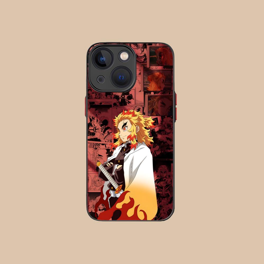 Demon Slayer Rengoku Phone Case for iPhone 16 15 14 13 12 11 X XR XS 8 7 Pro Max Plus Mini Colour Printing Silicone Cover Pretty