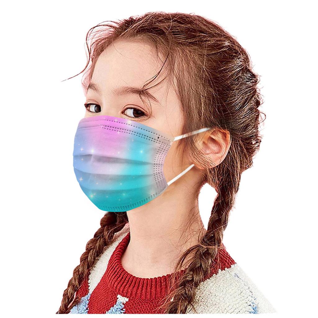 Children's Disposable Tie-dye Starry-sky Printed Mask Disposable Face Mask Ear Loop Mask 10PCS