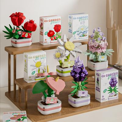 Flower Bouquet Building Set Animals Flowers Mini Bricks Building Blocks Toys for Children Girls 7 To 10 Years Adults Block Gifts