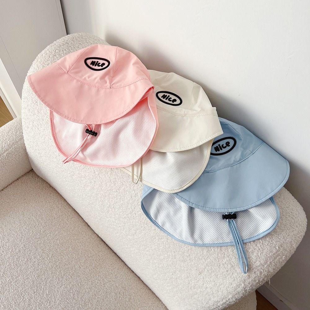 Fashion Sweet Kids Shawl Sun Hat Breathable Cotton Baby Sun Protection Hat Fresh Color Sunscreen Children Fishmen Hat Girls