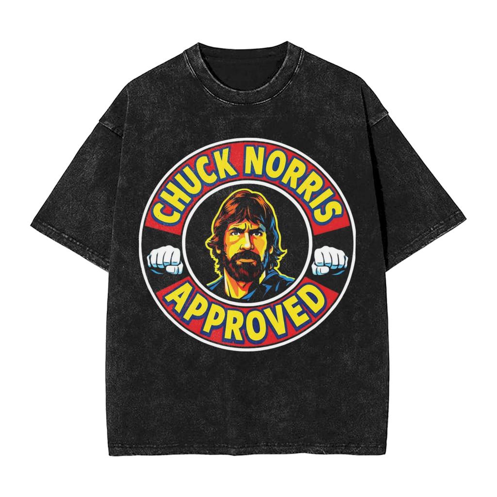 T-shirt Lavate Il Più Grande di Tutti i Tempi Chuck Norris Hip Hop T-shirt Retrò Harajuku Streetwear Top in Cotone Top Magliette per Unisex Donna