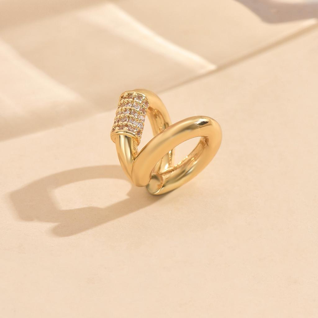 3 Pcs Zircon Korean Wave Multilayer Geometry Ear Cuff Clip on Earrings For Women Without Piercing Non-pierced Jewelry