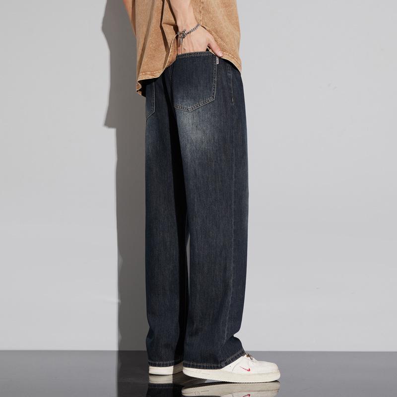 

2024 Мужские европейские прямые джинсы - Осень/Зима, Плюс Бархат, Теплые, Простой стиль 28 (Waist 21) 100 lbs