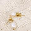 French Romantic 18k Gold-Plated Pearl Earrings - Elegant and Versatile Stainless Steel Design for Women