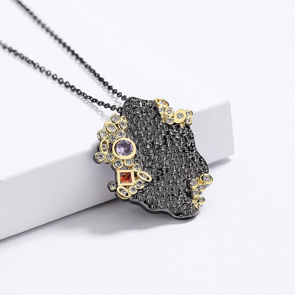 New Bohemia National Style Black and Gold Two-tone Necklace