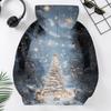 Blusão casual de lã polar para crianças com estampa de Natal e design com capuz