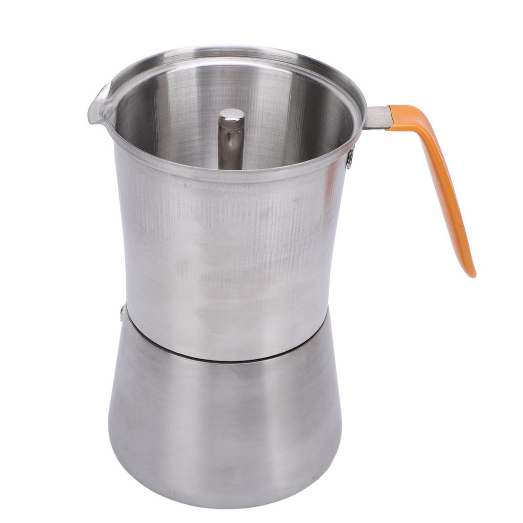 Stainless Steel Portable Hand Pour Coffee Pot with Glass Lid Heat Resistant Handle for Italian