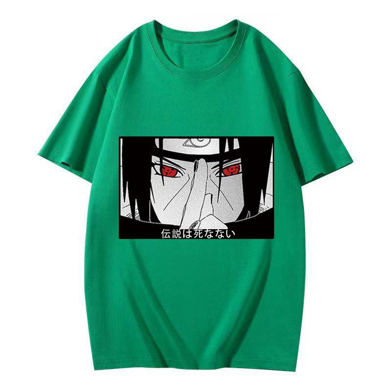 Japanese Anime Naruto Uchiha Itachi Print T Shirt Cotton Short Sleeve Unisex Streetwear Couple Tops S