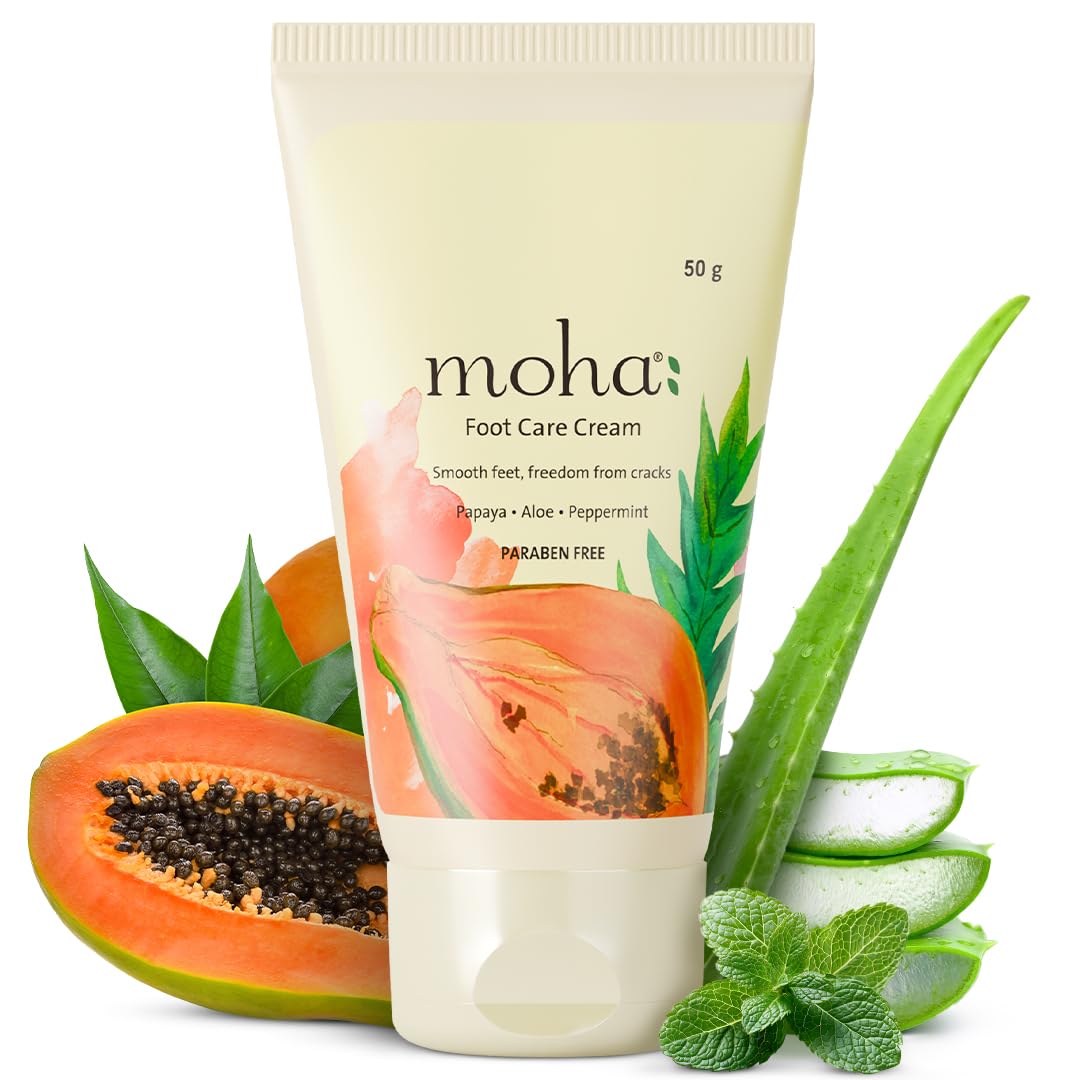

Moha Foot Cream for Dry Cracked Feet 50gm Pack of 1 | Deep Nourishment, Cooling & Vegan Heel Repair Cream
