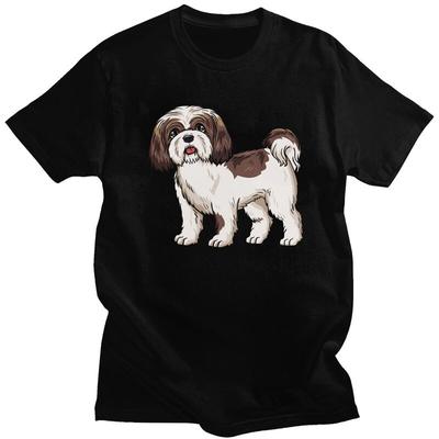 Custom Shih Tzu Dog Tshirts for Men Short Sleeve Leisure T Shirt Fashion Tshirt 100 Cotton Tee Gift Idea
