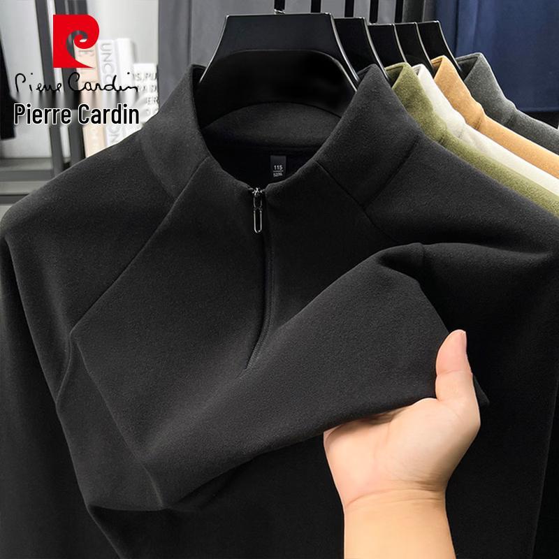 Pierre Cardin Men's Mock Neck Zipper Long-Sleeve T-Shirt