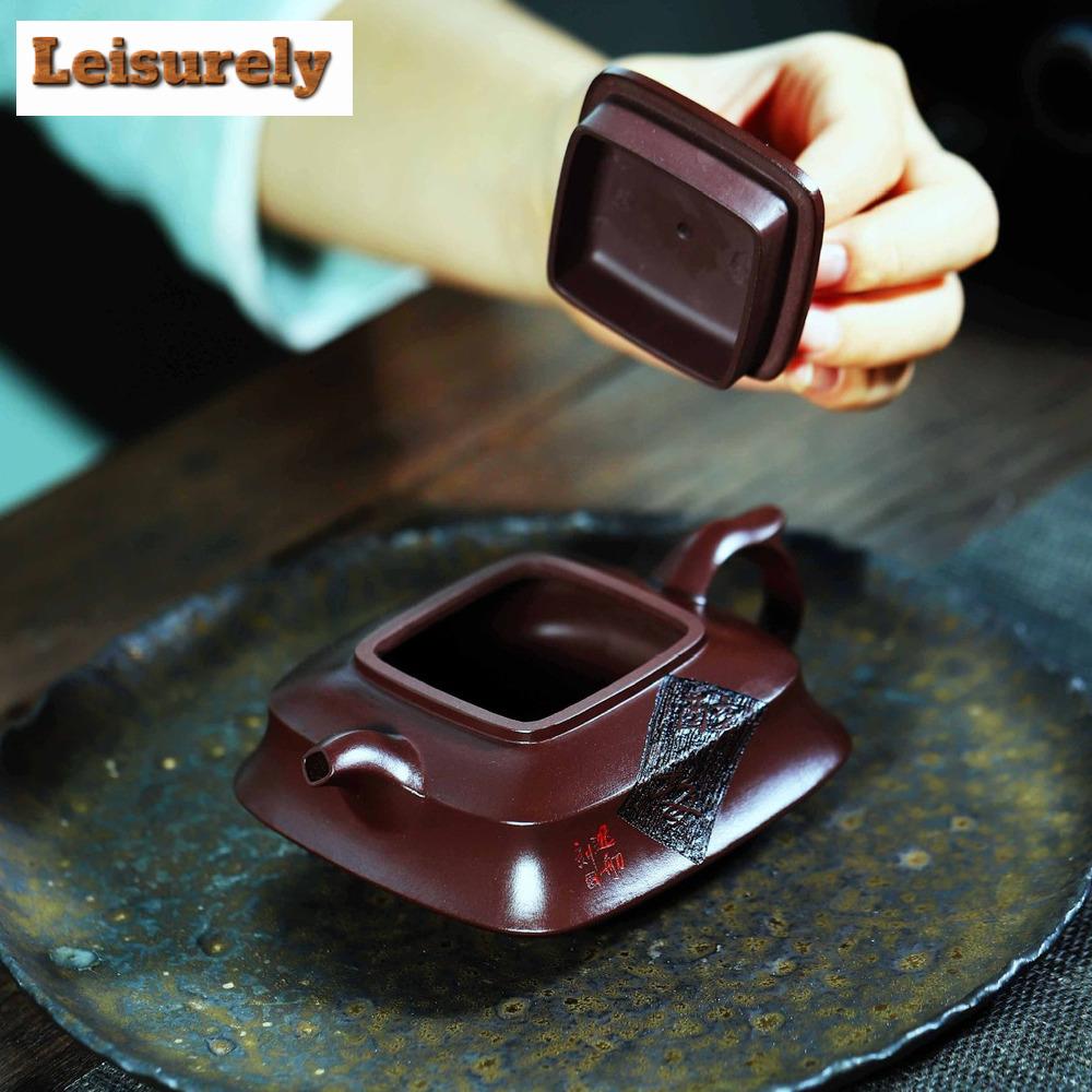 200ml Yixing Purple Clay Teapot Famous Handmade Drunken Plum Filter Pot Raw Ore Purple Eggplant Mud Kettle Chinese Zisha Tea Set