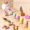 Spiel Einhorn Teig Set Eis Nudelmacher DIY Ton Werkzeuge Ungiftig Montessori Lernspielzeug Für Kinder Mädchen